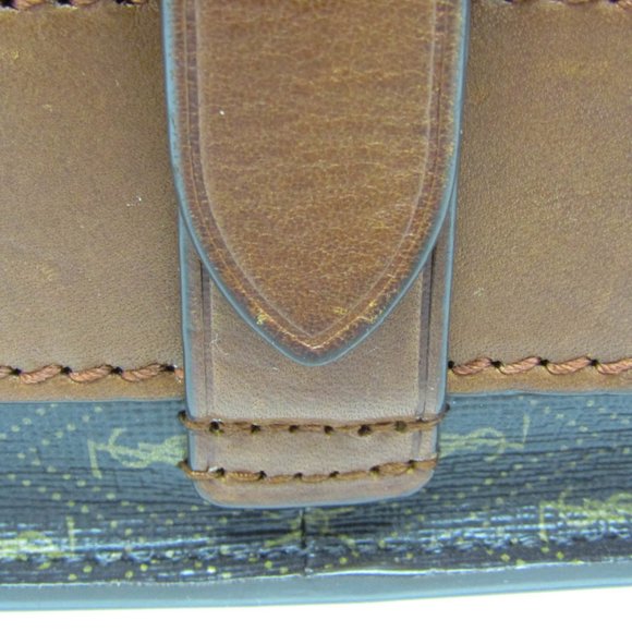 SAINT LAURENT Monogram Leather PVC Shoulder Bag in Dark Brown - Picture 5 of 14